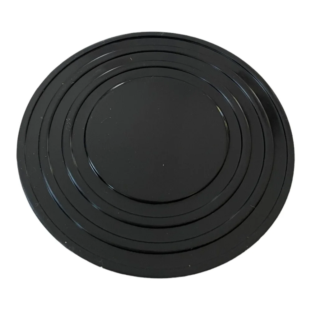 Silicone Coaster Set 7 Piece Black with Holder 4.5